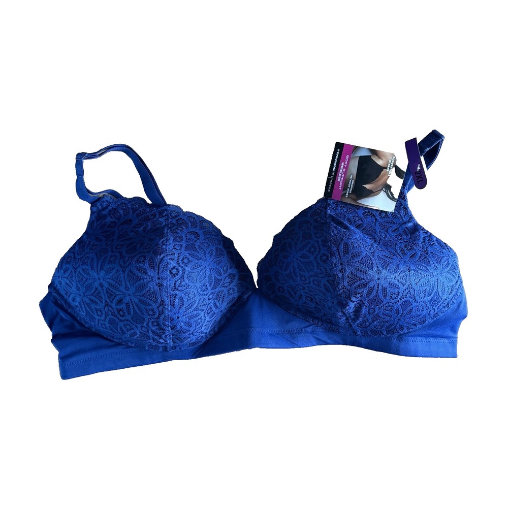 Maidenform Royal Blue Lace Soft Support Wireless Bra DM2314 2XL NWT